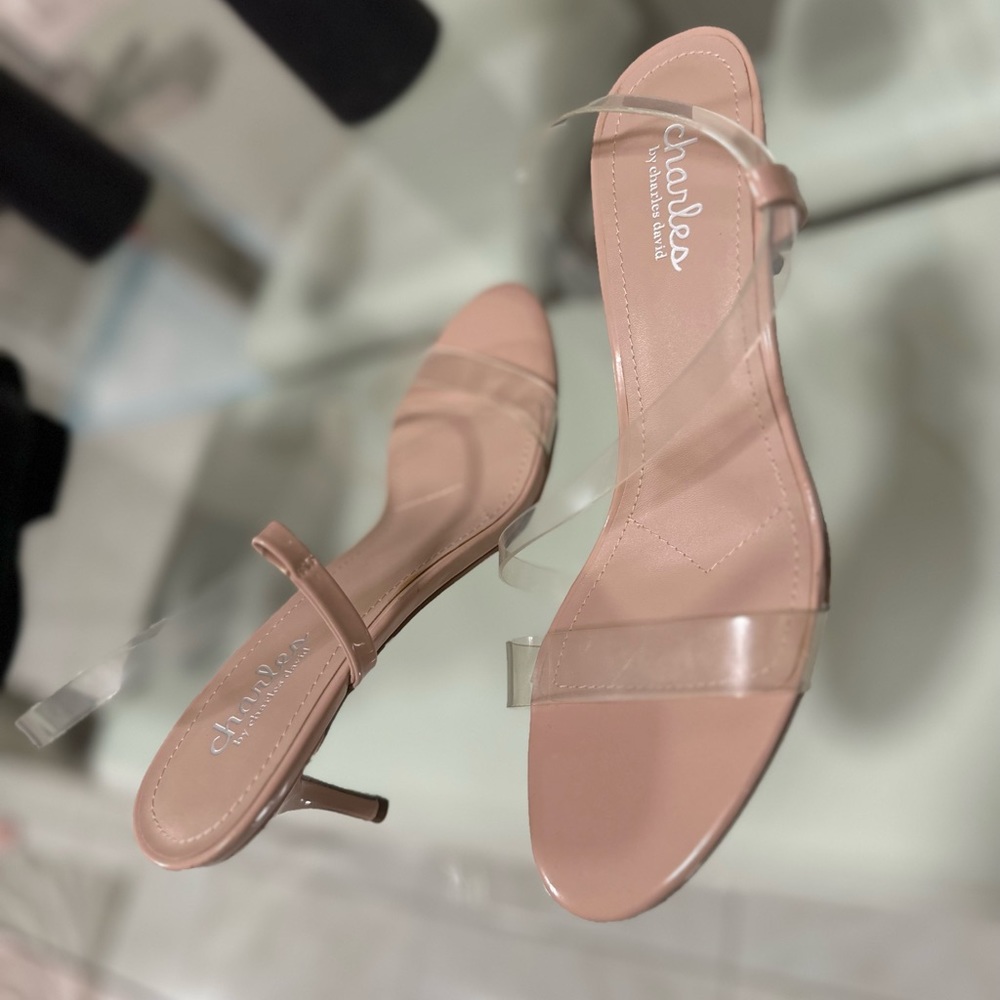 Clear strappy heels
